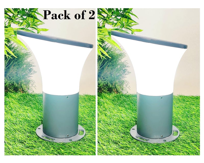Lyse Decor Aluminium Gate Light for Outdoor Waterproof, Gate Light Lamp for Home Entrance, Pillar Light of Garden (Pack of 2) (Grey) - Image 5