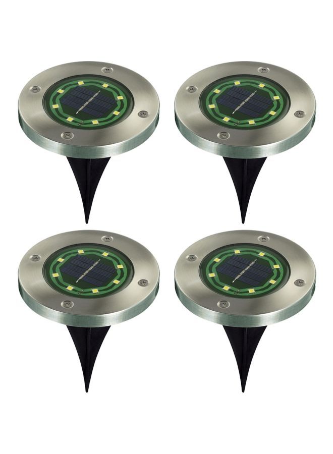 NIBEMINENT 4-Piece Waterproof LED Solar Patio Light Warm White 11.5x11.5x10.5centimeter - Image 1