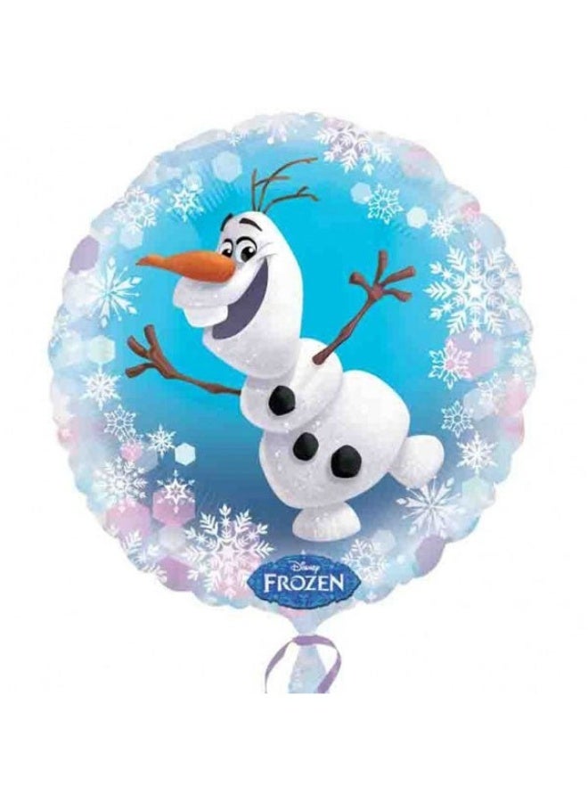 Frozen Olaf Character Round Foil Balloon Blue 45cm