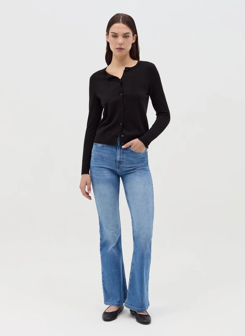 Ovs Cardigan With Round Neckline