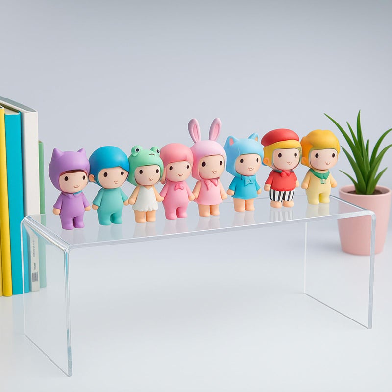 Pafeooui 4 Pack Large Acrylic Risers â€“ Clear Display Shelf Organizer for Kitchen, Countertop, Spices, Perfume, Cupcakes (12.4â€ x 4â€ x 4.6â€) â€“ Non-Slip & Durable - Image 5