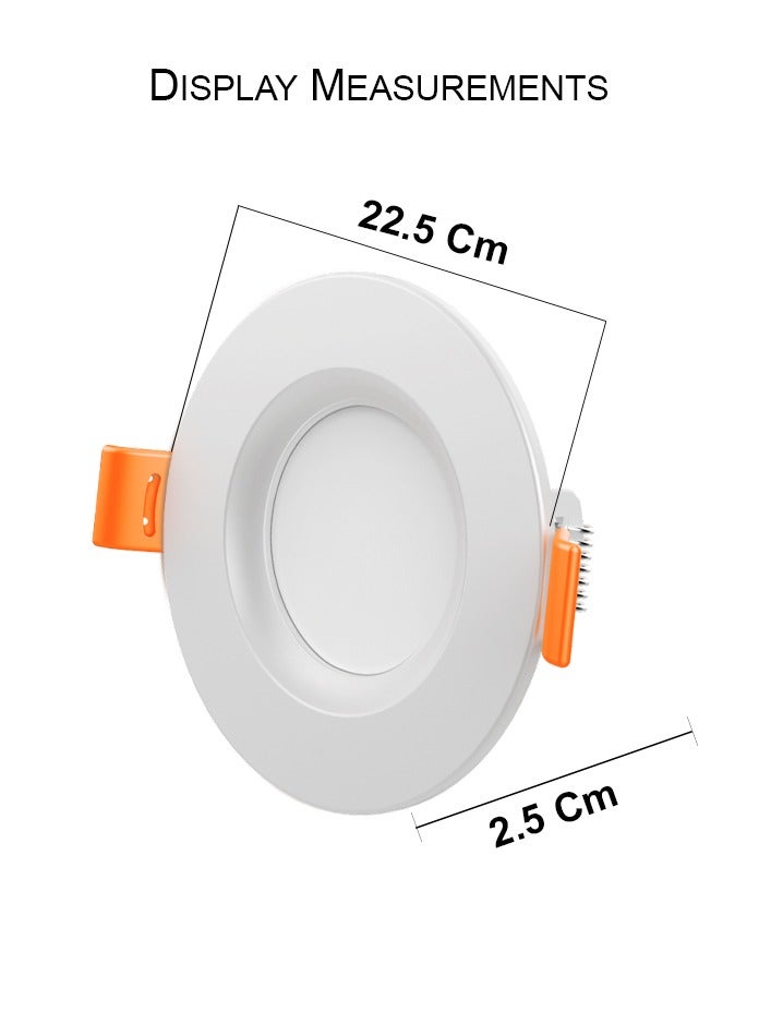 Vmax LED Recessed Ceiling Lights IP44 3000K Warm White 30W Round Cut 22.5 X 2.5 Cm 212mm Ultra Slim LED Downlights Ceiling For Living Room, Bedroom, Kitchen, Bathroom, Balcony, Office And More Not Dimmable - Image 3