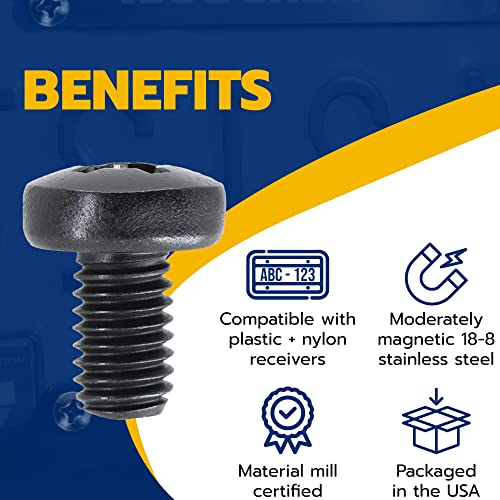 MAKERS BOLT Black License Plate Screws for Audi and VW, Phillips Machine Pan Head 18-8, Stainless Steel, M6-1.0 x 8 mm Bolt (Pack of 4) - Image 5