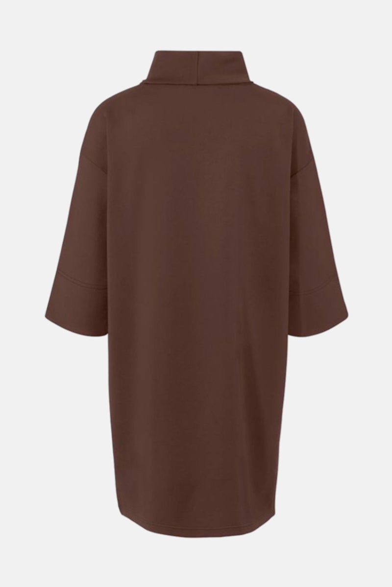 Tchibo فستان سويت شيرت بقلنسوة للنساء، بني داكن - Image 3