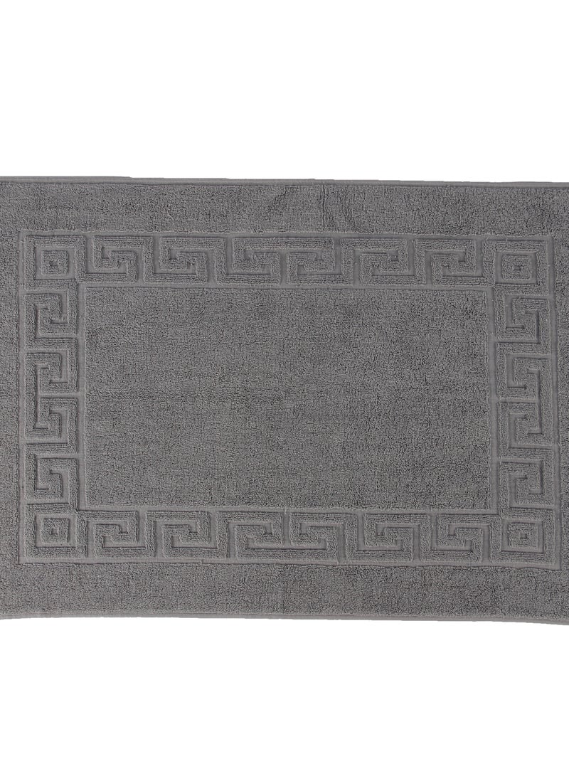 Relax Cotton Border Bath Mat Gray - 73x51 cm - Image 1