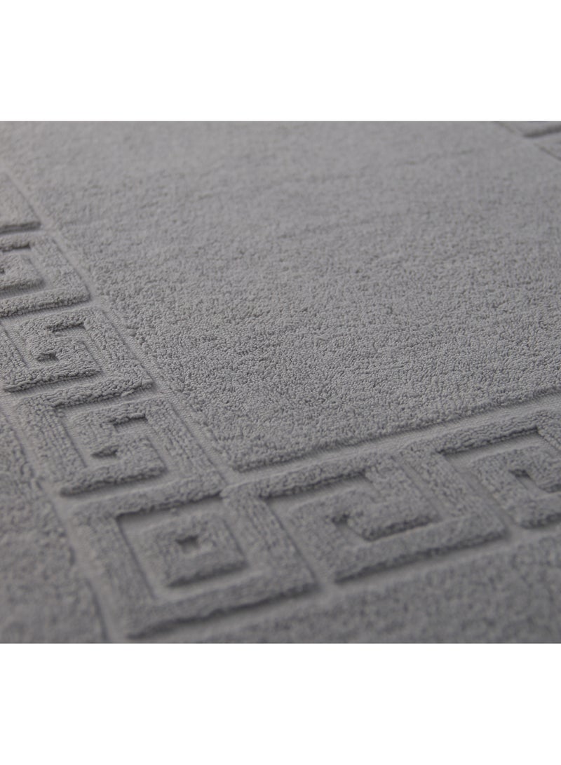 Relax Cotton Border Bath Mat Gray - 73x51 cm - Image 2