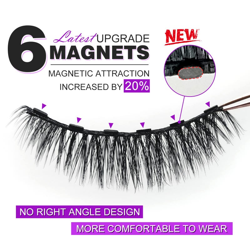 Royaomis 10 Pairs Cat-Eye Magnetic Lashes With Eyeliner, 3D Magnetic Eyelashes Natural Look With Eyeliner, Fake Eyelashes Magnetic - Image 2