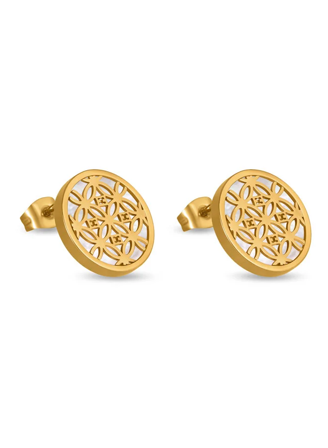 Escada Hind Gold Plated 316L Stainless Steel Stud Earrings for Women