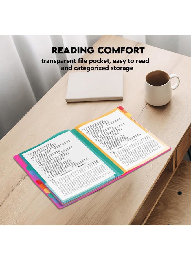 Mafegu 24 Pockets Expandable Folder,File Manager,Letter Size,Holds 240 Sheets,Plastic Rainbow Lined,Colorful Folders,Designed for Home,Office,School Test Papers Contract Organizer (Rose Pink) - Image 5