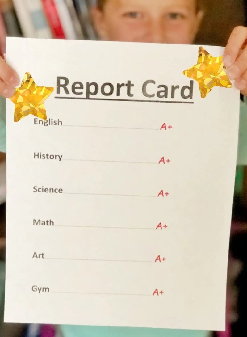 SYOSI 1.5" Large Holographic Gold Star Stickers for Kids Reward, 500 Pcs Foil Star Metallic Stickers Roll for Behavior Chart, Student Planner and School Classroom Teacher Supplies - Image 5