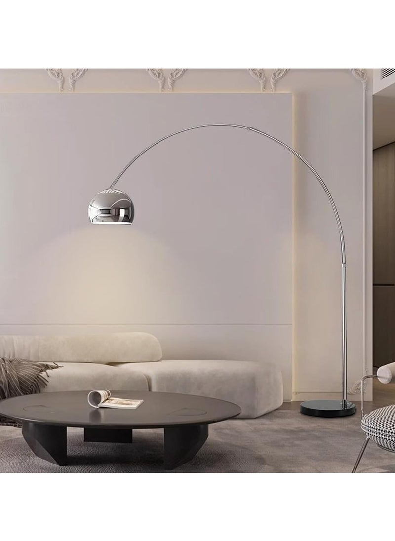 Jorunb - Contemporary Style Metal Arc Lamp With Marble Base,LED Floor Lamp,Height Adjustable 360° Rotation Lampshade Standing Reading Lamp,Tall Pole Light with Remote Control for Living Room,Bed Room,Office - Image 1