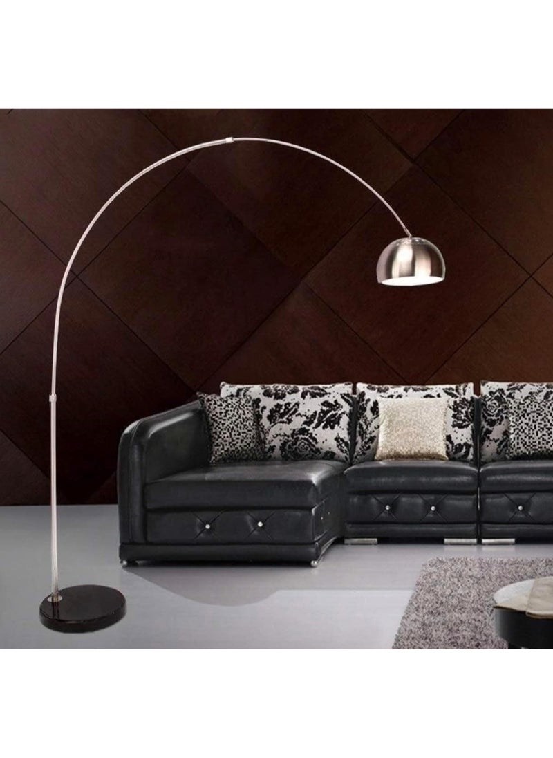 Jorunb - Contemporary Style Metal Arc Lamp With Marble Base,LED Floor Lamp,Height Adjustable 360° Rotation Lampshade Standing Reading Lamp,Tall Pole Light with Remote Control for Living Room,Bed Room,Office - Image 1