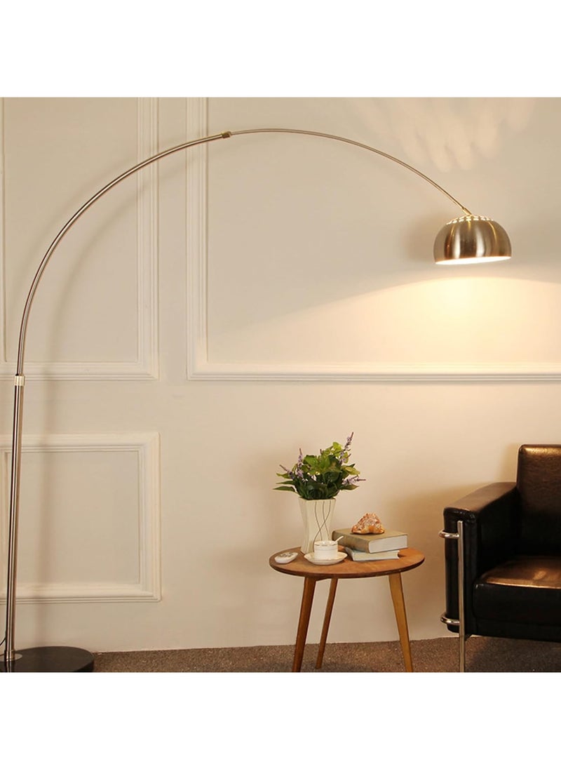 Jorunb - Contemporary Style Metal Arc Lamp With Marble Base,LED Floor Lamp,Height Adjustable 360° Rotation Lampshade Standing Reading Lamp,Tall Pole Light with Remote Control for Living Room,Bed Room,Office - Image 1