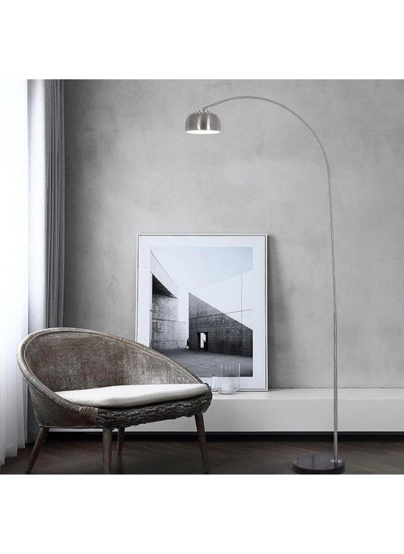 Jorunb - Contemporary Style Metal Arc Lamp With Marble Base,LED Floor Lamp,Height Adjustable 360° Rotation Lampshade Standing Reading Lamp,Tall Pole Light with Remote Control for Living Room,Bed Room,Office - Image 1
