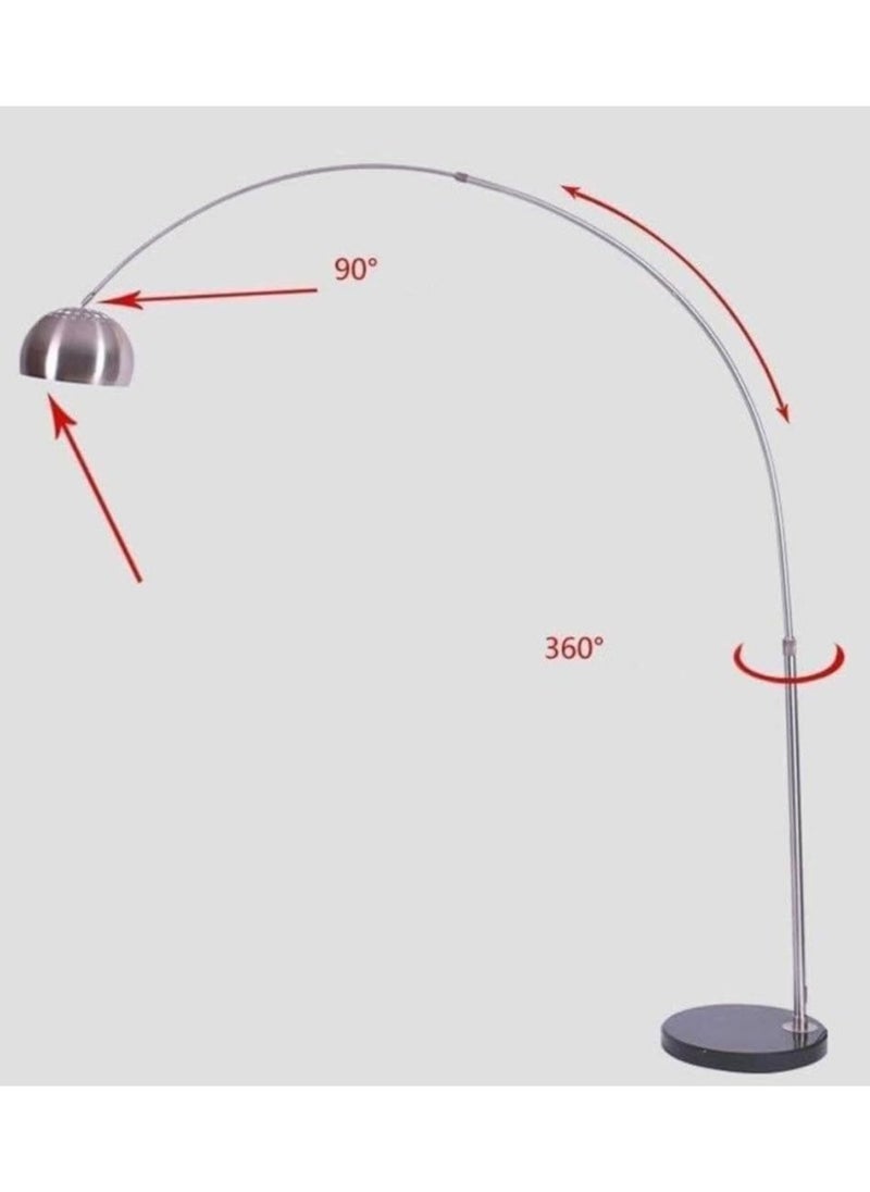 Jorunb - Contemporary Style Metal Arc Lamp With Marble Base,LED Floor Lamp,Height Adjustable 360° Rotation Lampshade Standing Reading Lamp,Tall Pole Light with Remote Control for Living Room,Bed Room,Office - Image 1