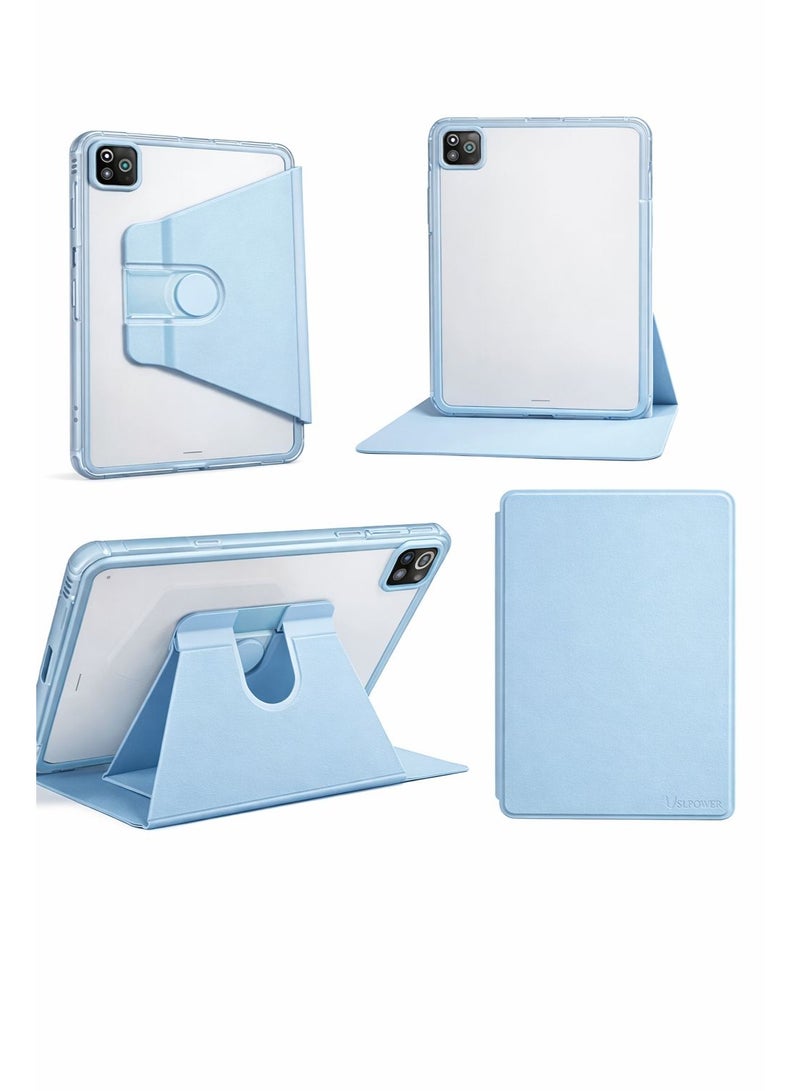 USLPOWER iPad Pro 11 Inch Case (2022 4th Gen / 2021 3rd Gen) Clear Transparent Cover, 360° Rotating Stand, Pencil Holder, Auto Wake/Sleep, Shockproof TPU Protective iPad Cover - Image 1