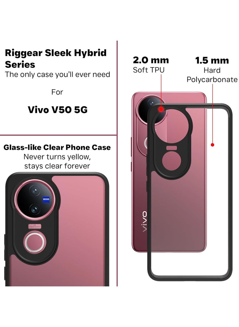 Case Cover Shockproof Hard PC Back Soft TPU Frame Anti-yellowing Slim Protective Cover Compatible with Vivo V50 (Clear) - Image 4