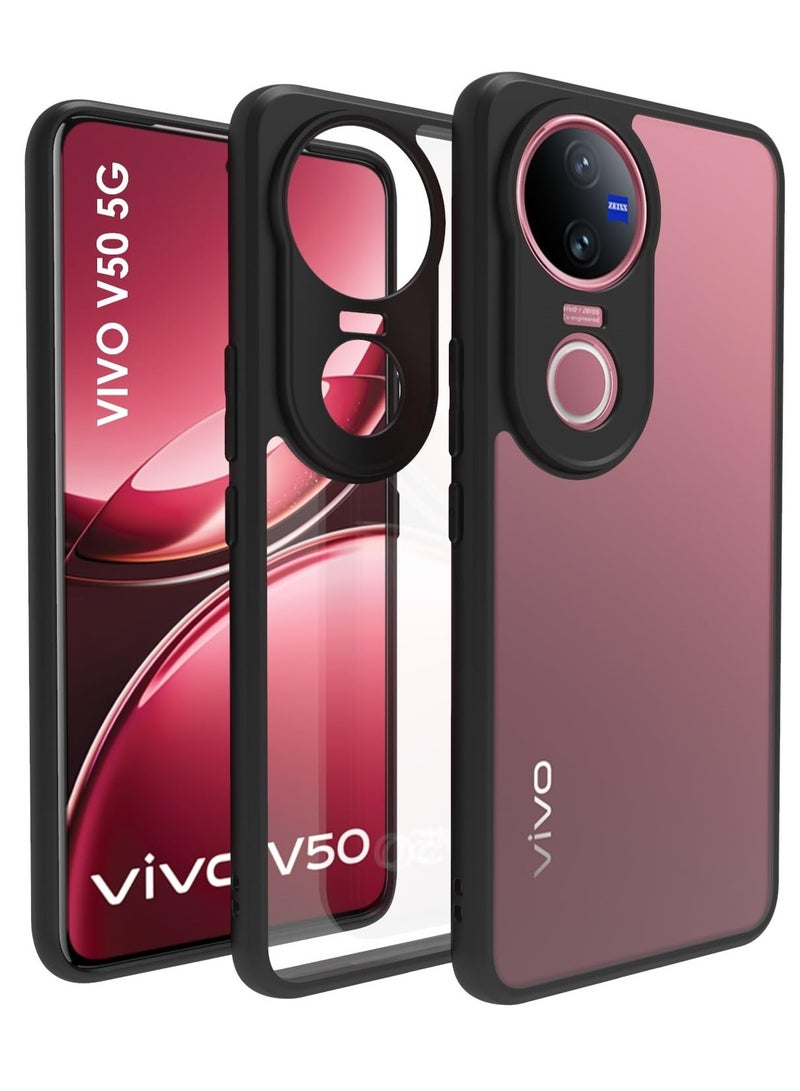 Case Cover Shockproof Hard PC Back Soft TPU Frame Anti-yellowing Slim Protective Cover Compatible with Vivo V50 (Clear) - Image 1