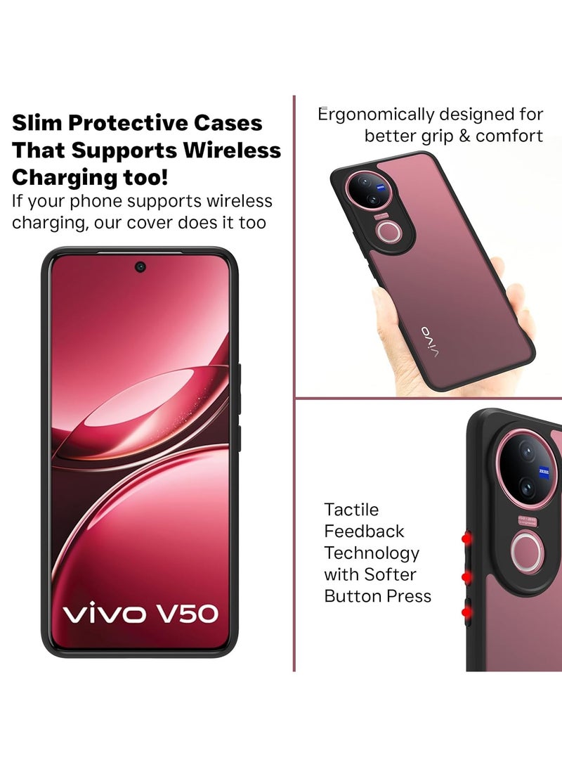 Case Cover Shockproof Hard PC Back Soft TPU Frame Anti-yellowing Slim Protective Cover Compatible with Vivo V50 (Clear) - Image 3