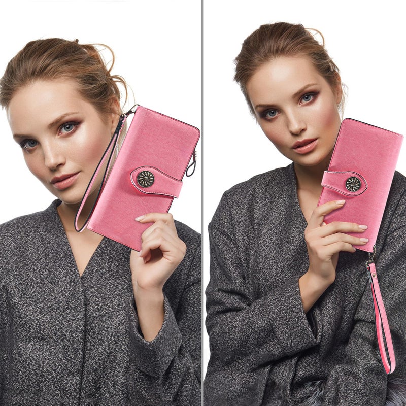 Travelambo Women's Wallet RFID Blocking Wristlet Clutch Purse with Large Capacity & Removable Strap - Image 5