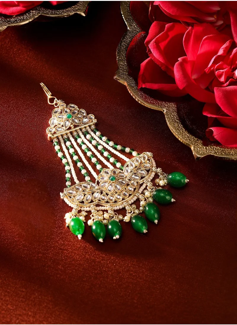 Priyaasi Kundan Studded Jhumar Passa Head Jewellery