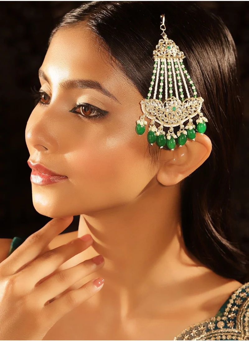 Priyaasi Kundan Studded Jhumar Passa Head Jewellery