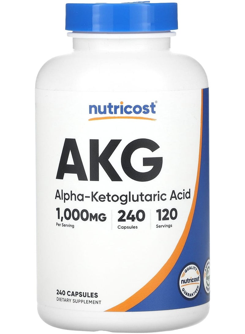 Nutricost AKG (Alpha-Ketoglutaric Acid), 1,000 mg, 240 Capsules (500 mg per Capsule)