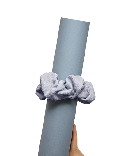 Mirmire Yoga Mat Scrunchie - Holds Your Yoga Mat in Style - Soft & Luxurious Fabric - Fits All Standard Yoga Mats Light Blue - Image 1