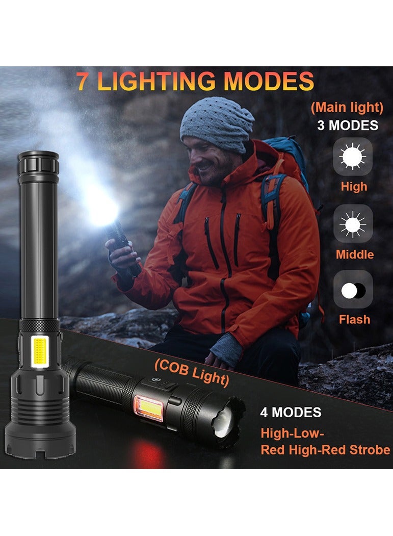 كيلا مصباح LED قوي Super XHP160، شعلة عالية الطاقة XHP160، مصباح تكتيكي قابل للشحن، مصباح تخييم USB من نوع 26650، بتصميم قصير.  - Image 3