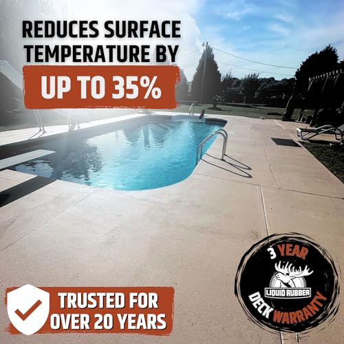 Liquid Rubber Cool Foot Deck Coating - Solar Protection Paint, Reduces Surface Temperatures by Up to 35%, Multi-Surface Cooling Decking Sealant, Waterproof, Durable Membrane, Pale Brown, 1 Gallon - Image 3