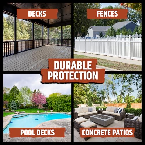 Liquid Rubber Cool Foot Deck Coating - Solar Protection Paint, Reduces Surface Temperatures by Up to 35%, Multi-Surface Cooling Decking Sealant, Waterproof, Durable Membrane, Pale Brown, 1 Gallon - Image 4