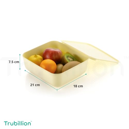 TRUBILLION LidBasket by Trubillion - Set of 4 Multipurpose Storage Baskets with Lid for Fridge, Kitchen, Office & Home - Stackable, Freezer Safe, BPA-Free, Durable Plastic Organizer for Fruits, Veggies & More - Image 2
