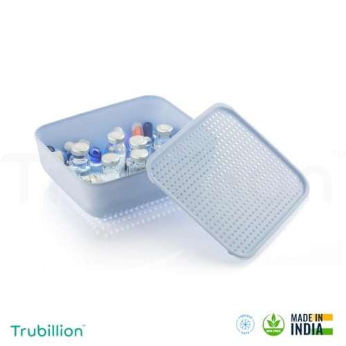 TRUBILLION LidBasket by Trubillion - Set of 4 Multipurpose Storage Baskets with Lid for Fridge, Kitchen, Office & Home - Stackable, Freezer Safe, BPA-Free, Durable Plastic Organizer for Fruits, Veggies & More - Image 3