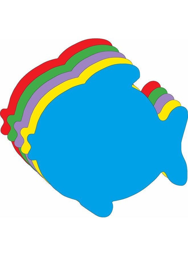 SHAPES ETC. 5.5” Fish Assorted Color Creative Cut-Outs, 31 Cut-Outs in a Pack for Spring, Summer, Learning Games Classroom Kids' School Craft Projects - Image 1