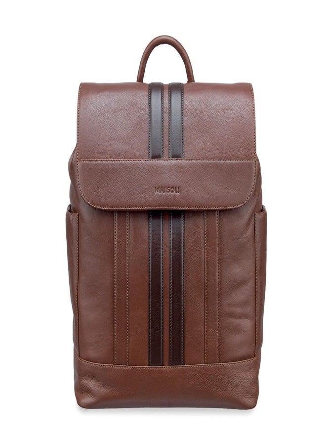 MAI SOLI Alpha Genuine Leather Brown Large Backpack - Image 1