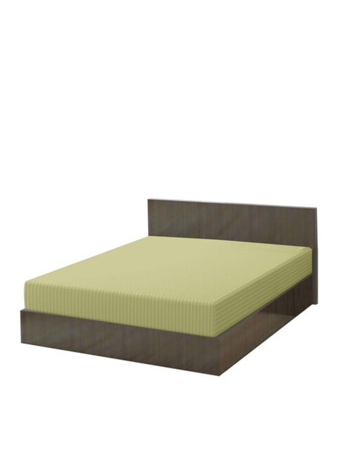 PROMASS Stripe Microfiber Olive Fitted Sheet -King 180 x 200 cm - Image 1