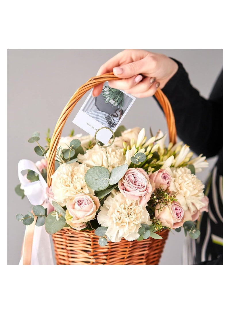 Metal Floral Place Card Holder, 12inch Inch Table Number Holders Flower Pick Clips for Floral Arrangement, Wire Floral Picks Metal Floral Place Card Holder Photo Memo Holder Pick, 50 Pieces  - Image 4
