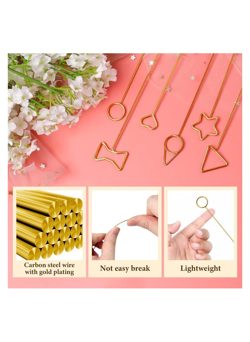 Metal Floral Place Card Holder, 12inch Inch Table Number Holders Flower Pick Clips for Floral Arrangement, Wire Floral Picks Metal Floral Place Card Holder Photo Memo Holder Pick, 50 Pieces  - Image 3