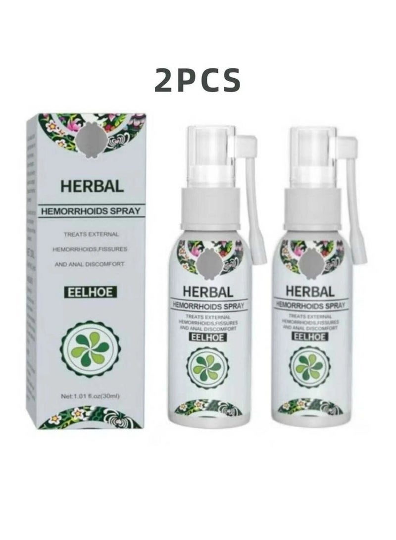 EELHOE 2 Natural Herbal Hemorrhoids Spray - External and Internal Hemorrhoids Treatment with 100% Natural Herbal Extracts Formula Pain Relief - Image 1