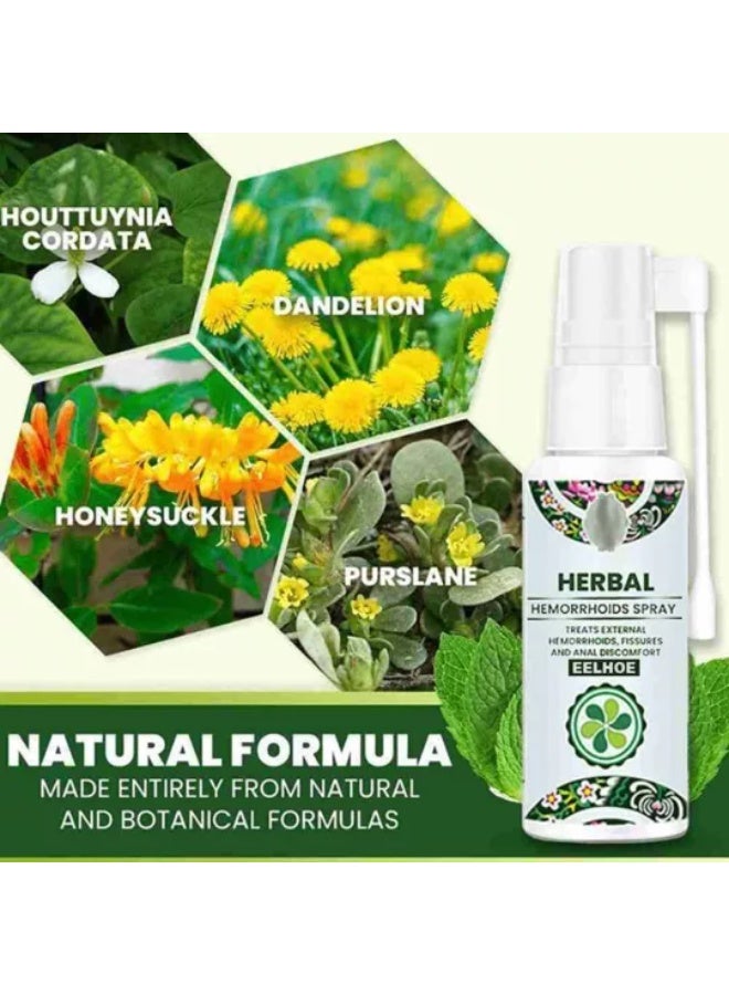 EELHOE 2 Natural Herbal Hemorrhoids Spray - External and Internal Hemorrhoids Treatment with 100% Natural Herbal Extracts Formula Pain Relief - Image 2