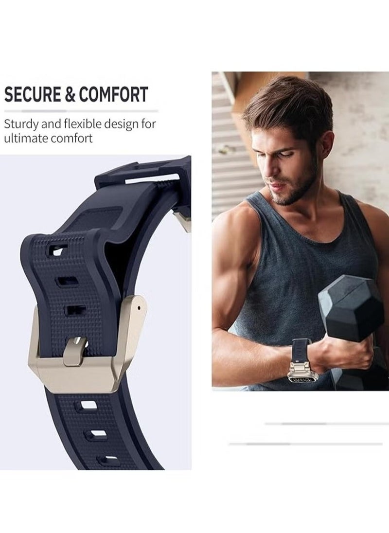 Durable Metal Connector Sport Band for Apple Watch Ultra & Ultra 2 | Rugged TPU Replacement | Fits 49mm, 45mm, 44mm, 42mm Blue - Image 2