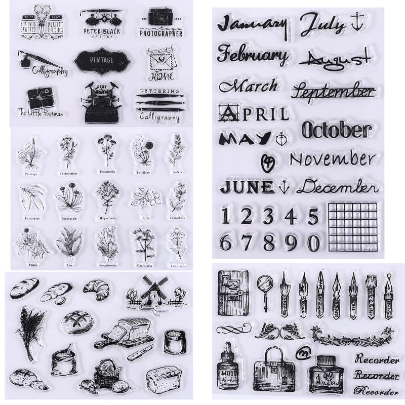 HRJZF 352 Pieces Acrylic Stamp Blocks Tools Set Include 339 Clear Stamp Blocks, 8 Pcs Colorful Craft Ink Pad 5 Pcs Clear Stamping Blocksfor Scrapbooking Card Making DIY - Image 4