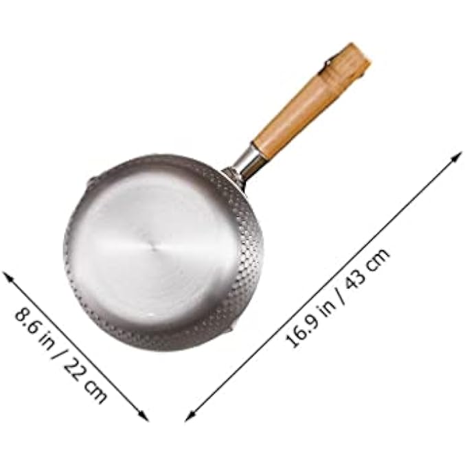 DOITOOL Stainless Steel Yukihira Pan Traditional Japanese Saucepan With Wood Handle Milk Sauce Pan For Ramen Tempura Milk 22Cm - Image 4