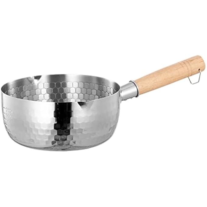 DOITOOL Stainless Steel Yukihira Pan Traditional Japanese Saucepan With Wood Handle Milk Sauce Pan For Ramen Tempura Milk 22Cm - Image 2