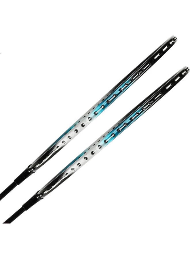 DHS (Double Happiness) Badminton Racket Set Of 2 For Beginners' Training, Model 1010 Black And Blue - Image 2