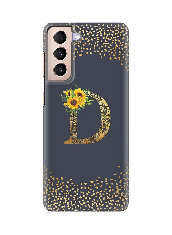 Stylizedd Monogram Slim Cover for Samsung Galaxy S21 Plus 5G Case Custom Initials Letter Floral Pattern Snap Series Mobile Cover Matte Alphabet  - D (Grey) - Image 1