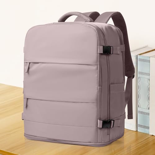 coowoz Large Travel Backpack Carry On for Women Man Waterproof Gym Backpacks with Laptop Compartment Mochila de Viaje Teacher Personal Item Backpack Rucksack Airplane Accessories Must Haves Lotus Pink - Image 2