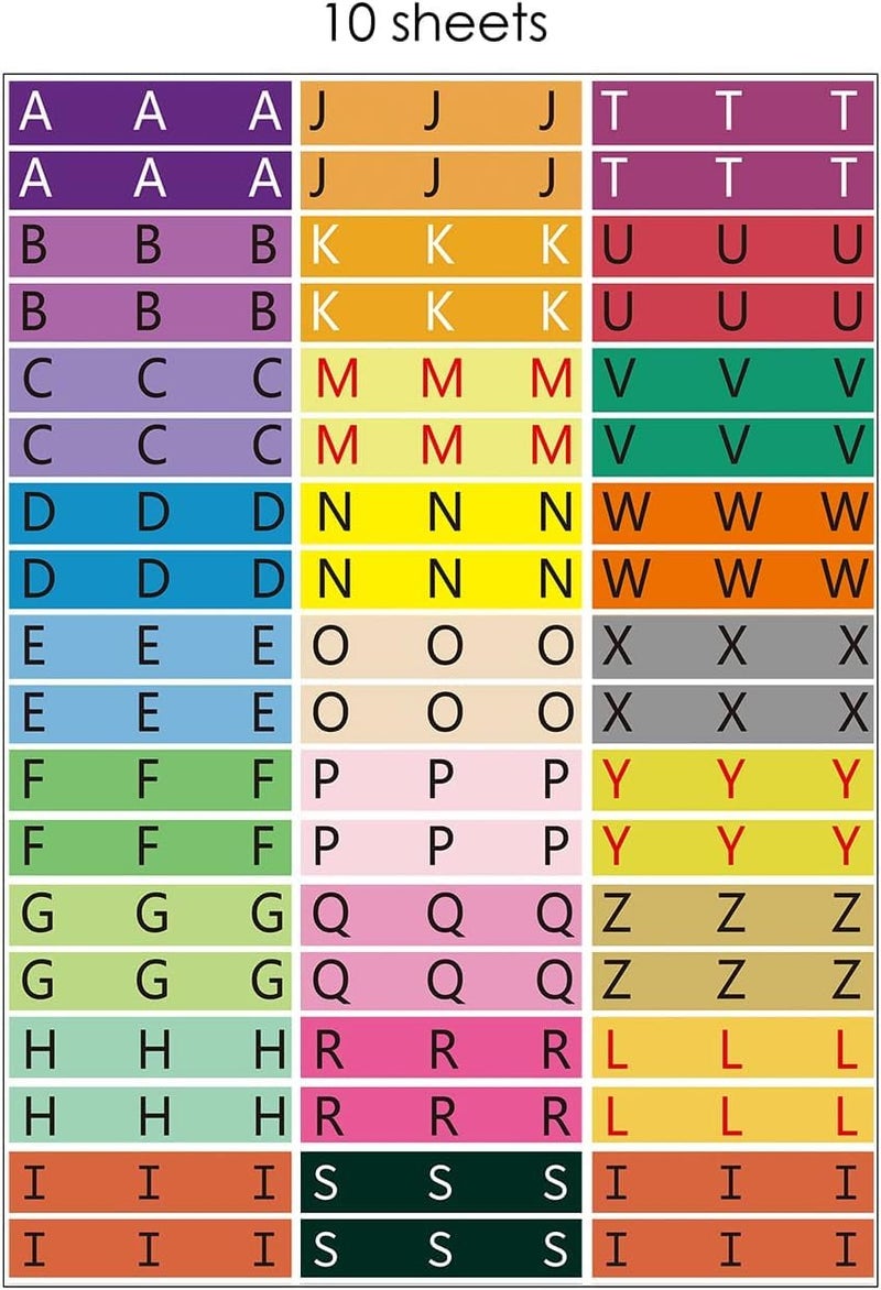 Magictodoor 540PCS Alphabet Book Spine Labels for Library | Teacher Supplies Stickers for Classroom | Letter Stickers 10 Sheet Pack - Image 1