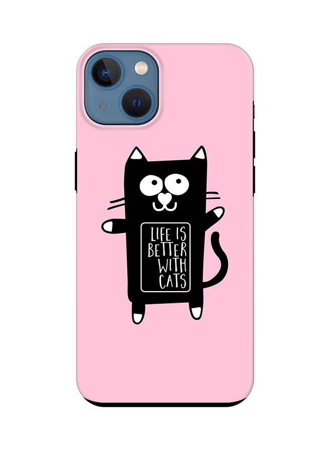 Stylizedd Tough Pro Series Case for Apple iPhone 14 Plus Case Dual Layer hybrid PC & TPU Customized Mobile Cover Shield with inner TPU protection Matte Finish - Life is better with cats