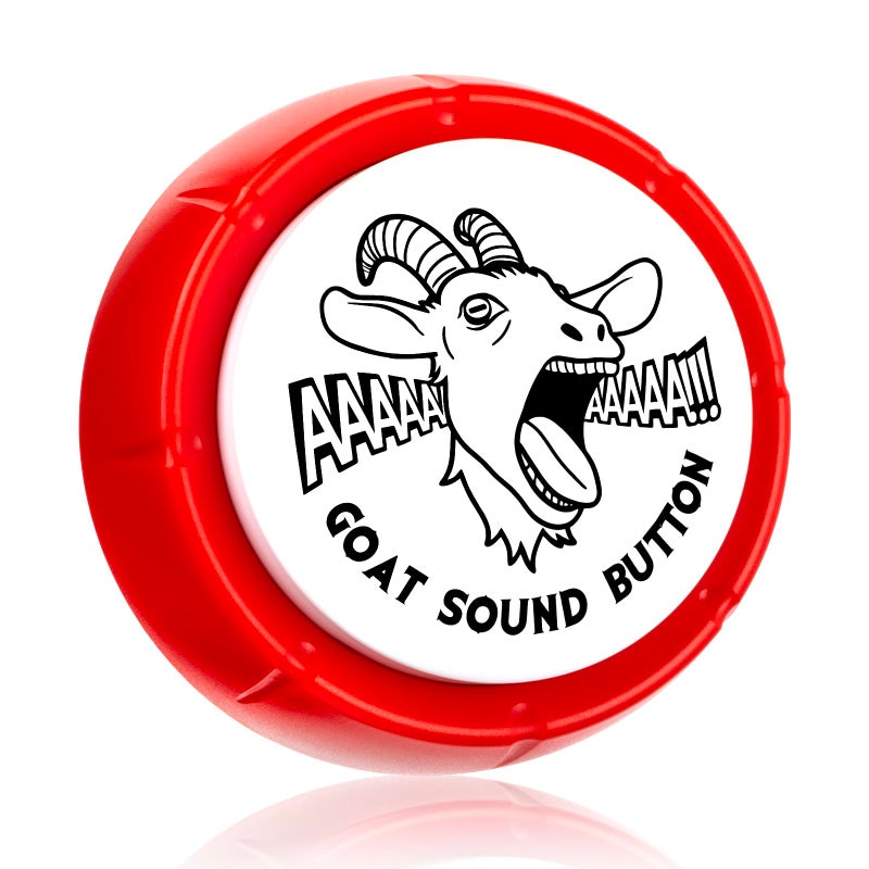FunisFun Goat Desk Toy with Goat Squeak, Funny Button with Sheep Sound for White Elephant Gag Gifts Men Women Office Gifts for Dad from Daughter Son, Novelty Toys for Playing Jokes - Image 1